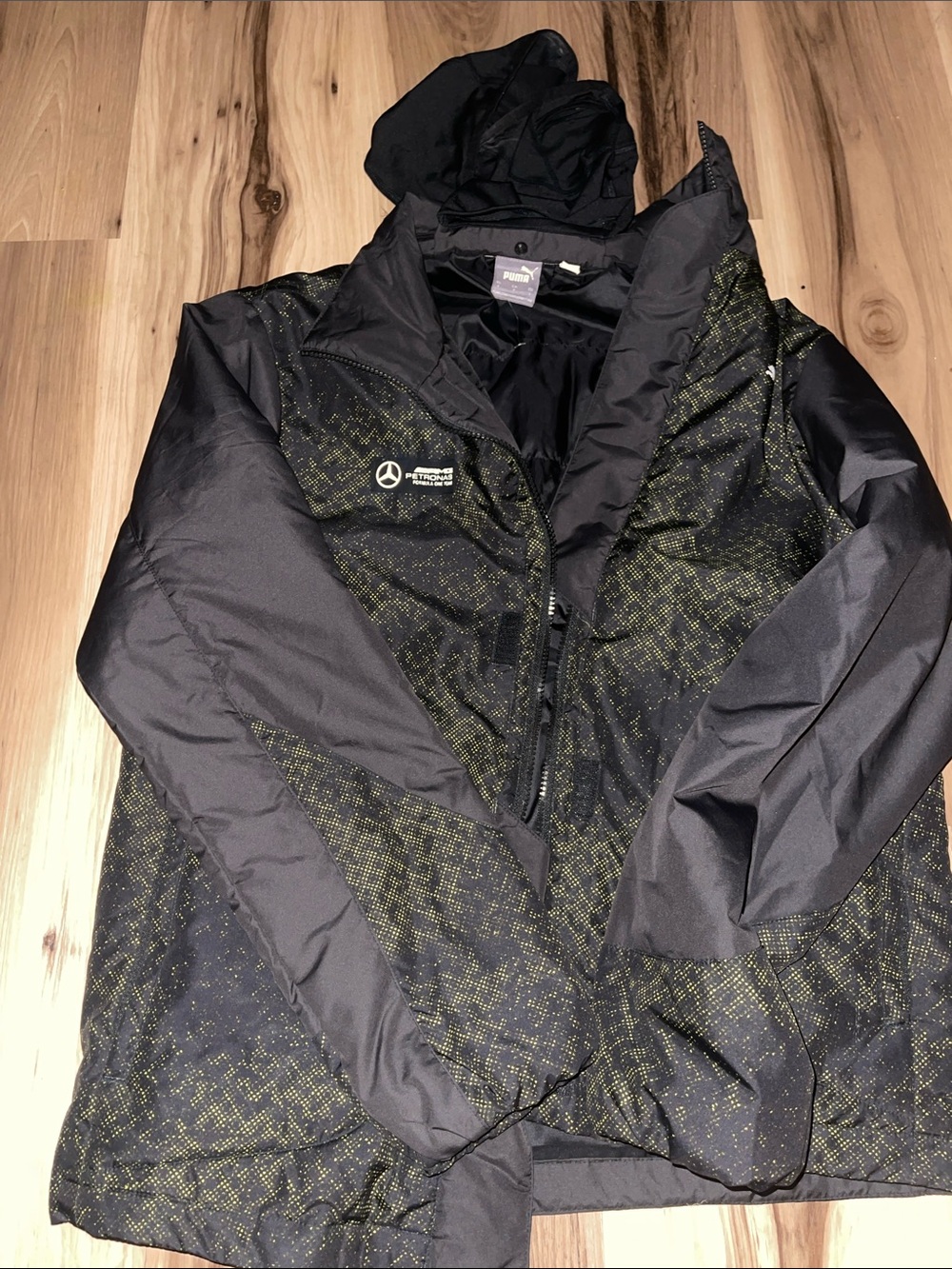 Puma Mercedes Benz Men's Black and Olive Performance Jacket